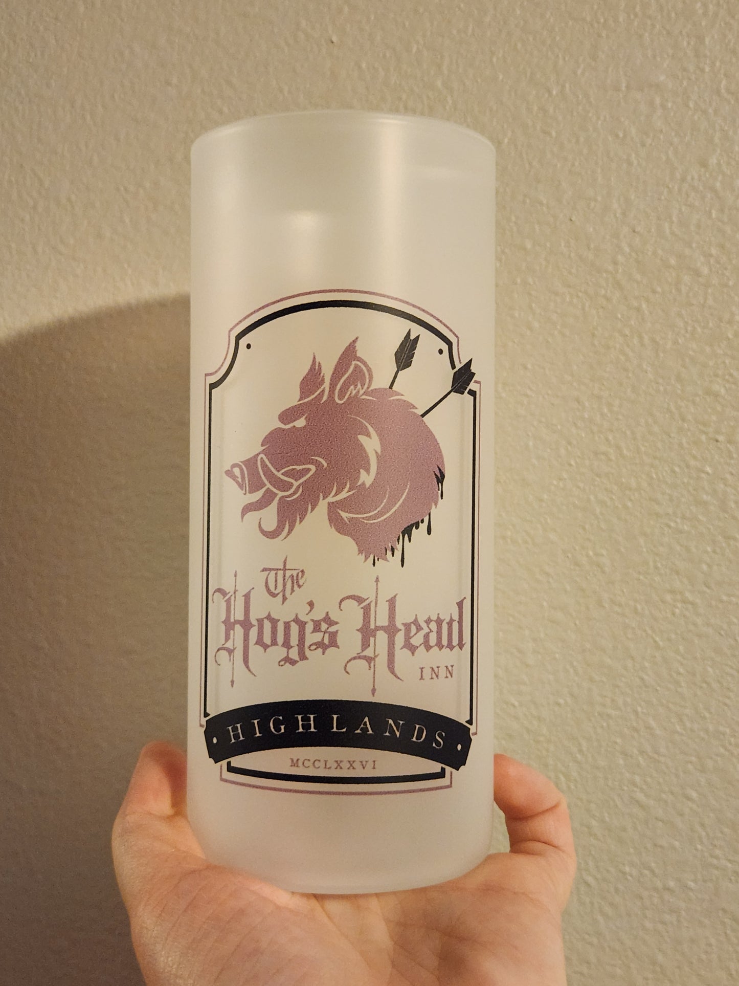 Magical Hog's Head Inn 20oz Frosted Libbey Glass