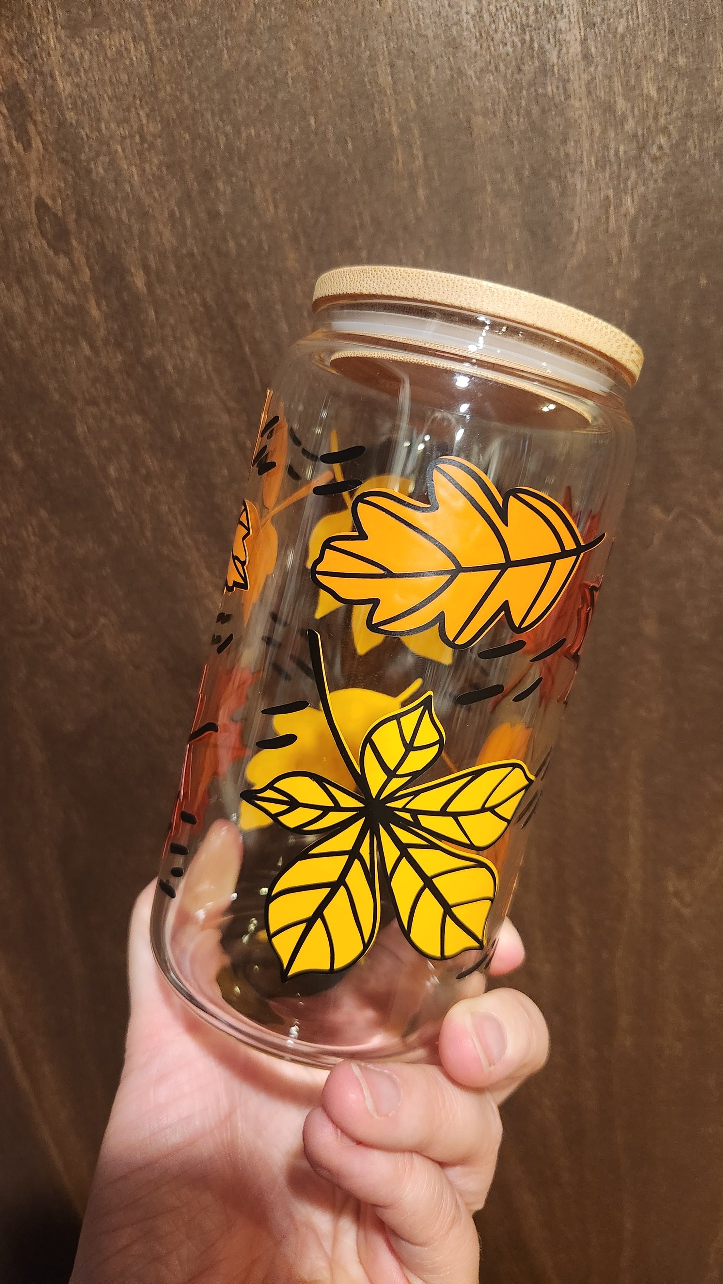 Fall Leaves 16oz Libbey Glass