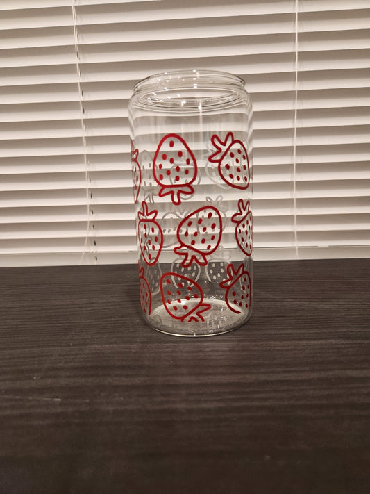 Sweet Strawberries 16oz Libbey Glass