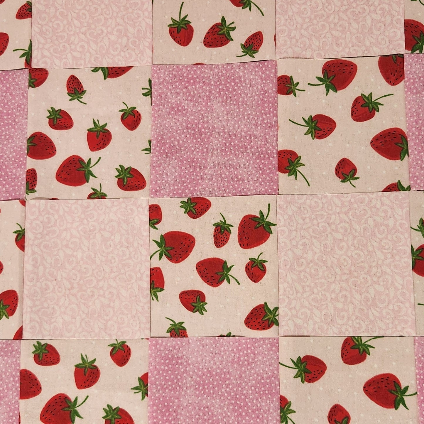 *Pre-order* Sweet Strawberries Pink Gingham Baby Girl Quilt