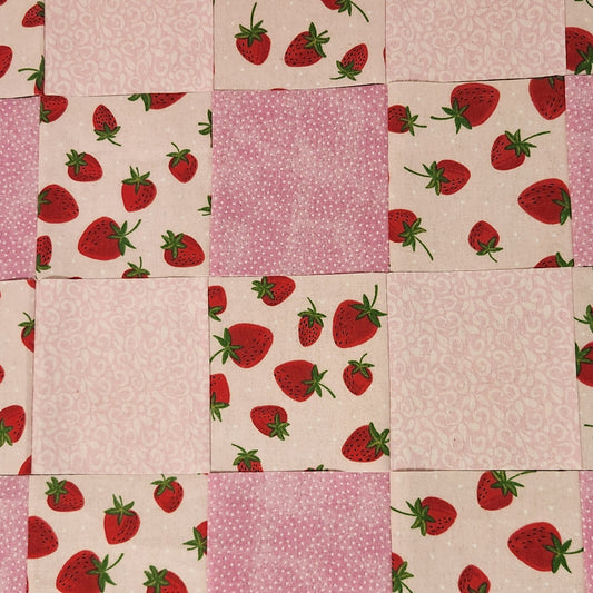 *Pre-order* Sweet Strawberries Pink Gingham Baby Girl Quilt