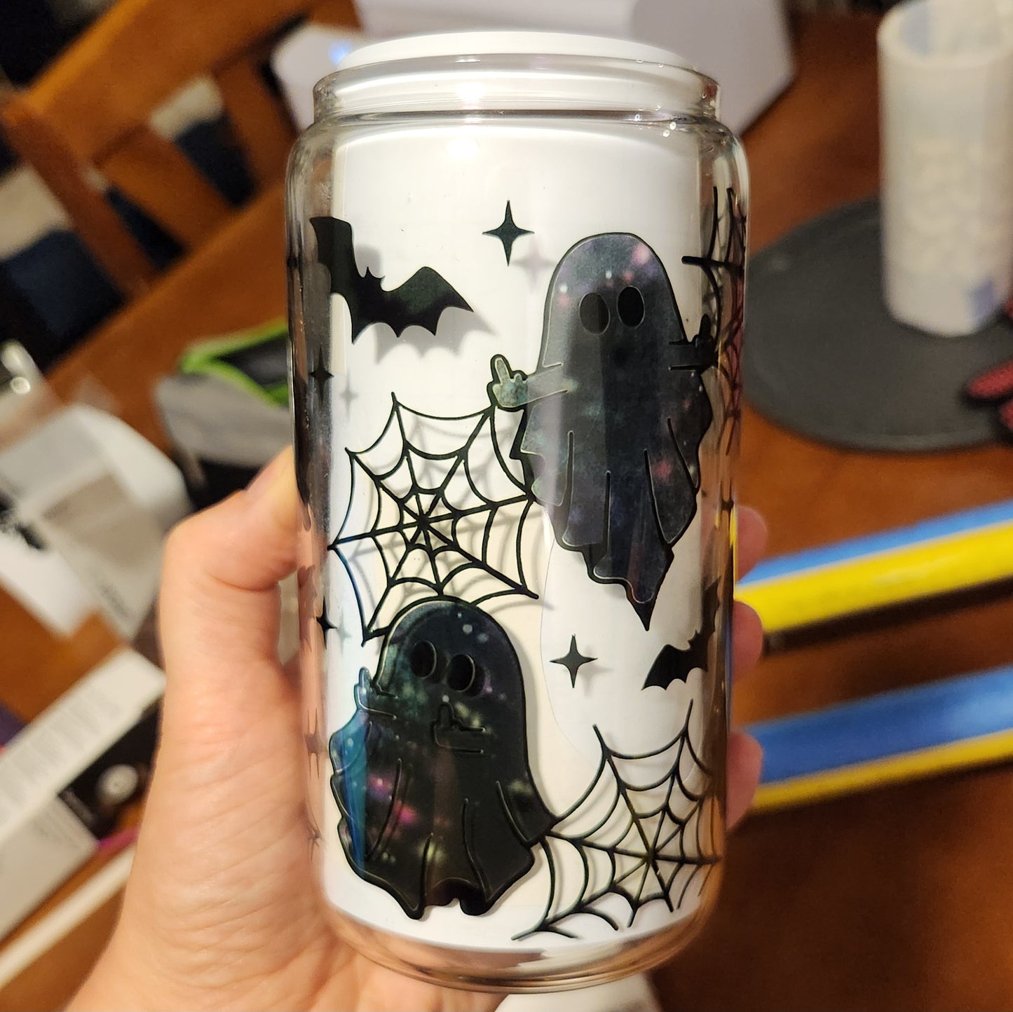 Galaxy Ghosties 16oz Libbey Glass