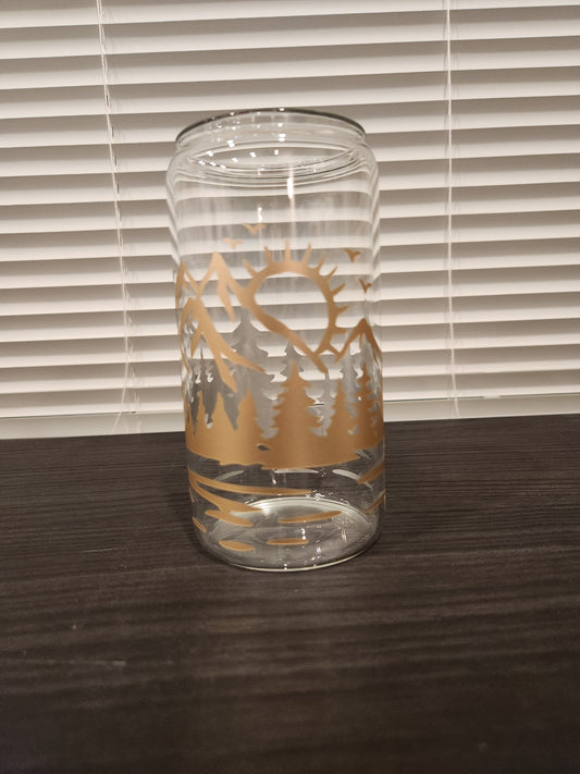 Peaceful Mountain 16oz Libbey Glass