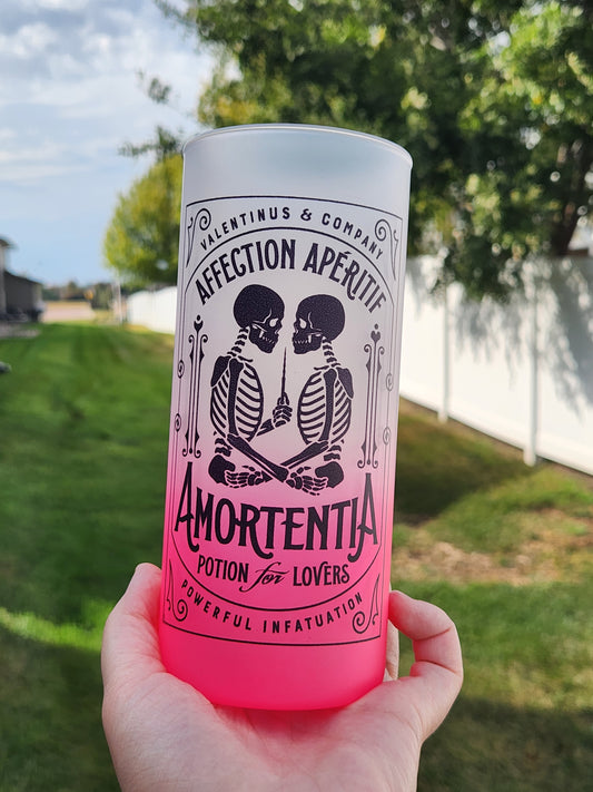 Magical Amortentia Love Potion Hot Pink Ombre Frosted 20oz Libbey Glass
