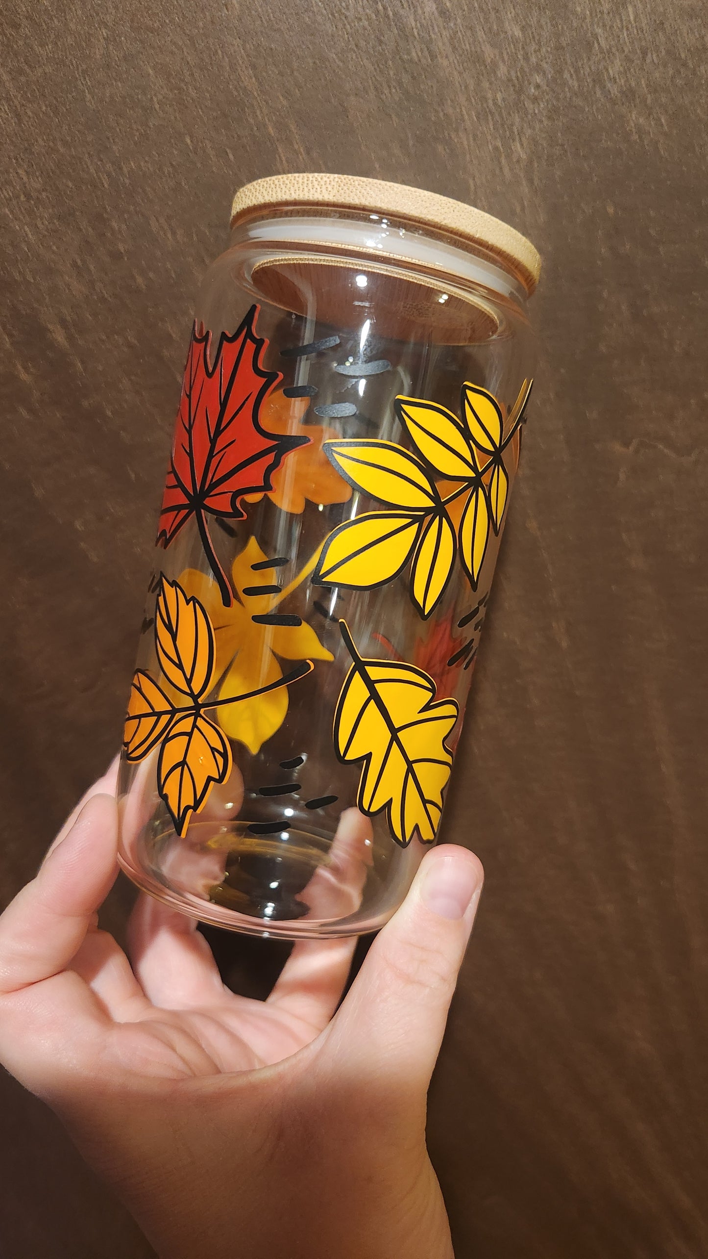 Fall Leaves 16oz Libbey Glass